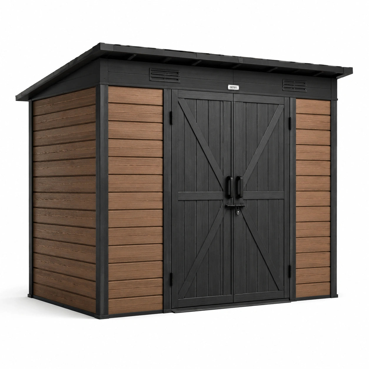 Abri de jardin en composite bois-plastique avec double porte