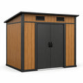 Abri de jardin en métal et bois couleur marron/noir 185x152x215 cm