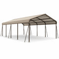 Abri de voiture en métal acier galvanisé beige 600x300x250 cm