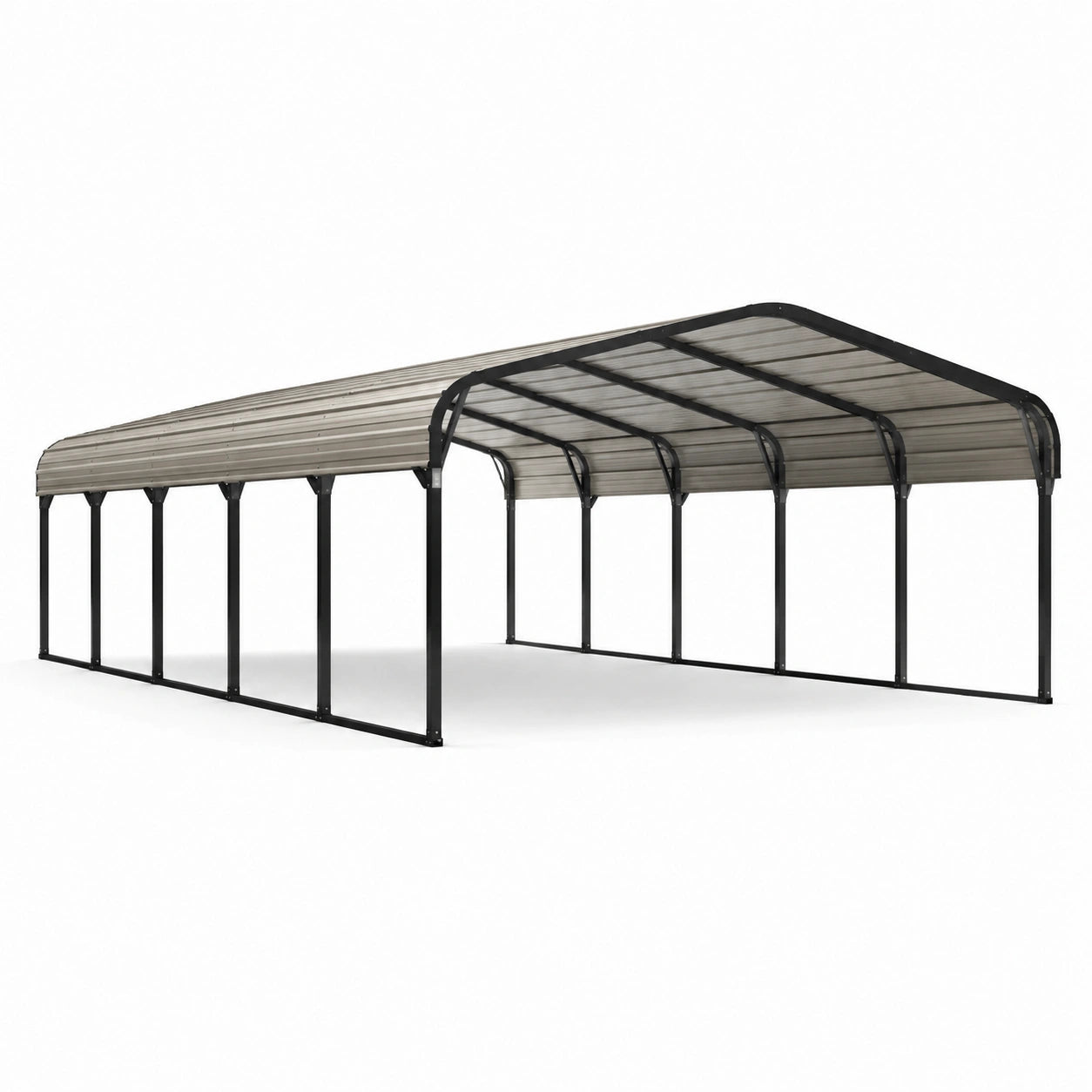Abri de voiture en métal gris 610x305 cm