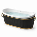 Baignoire îlot acrylique noir avec finition dorée 170cm
