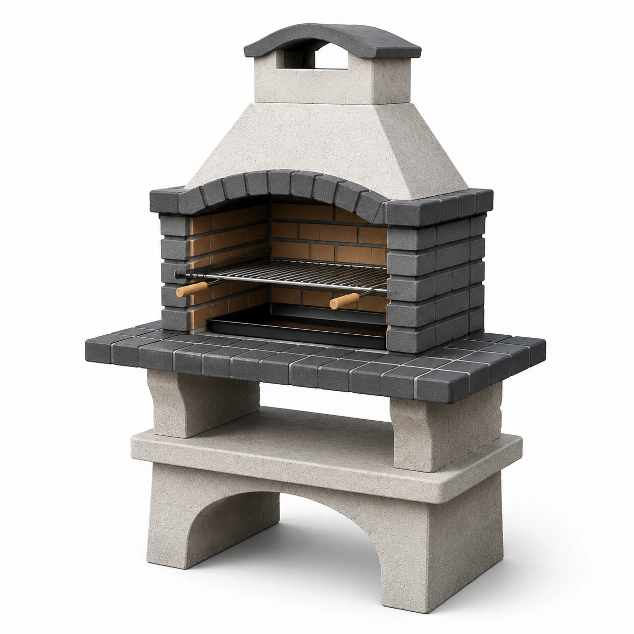 Barbecue en béton avec grille en acier inoxydable