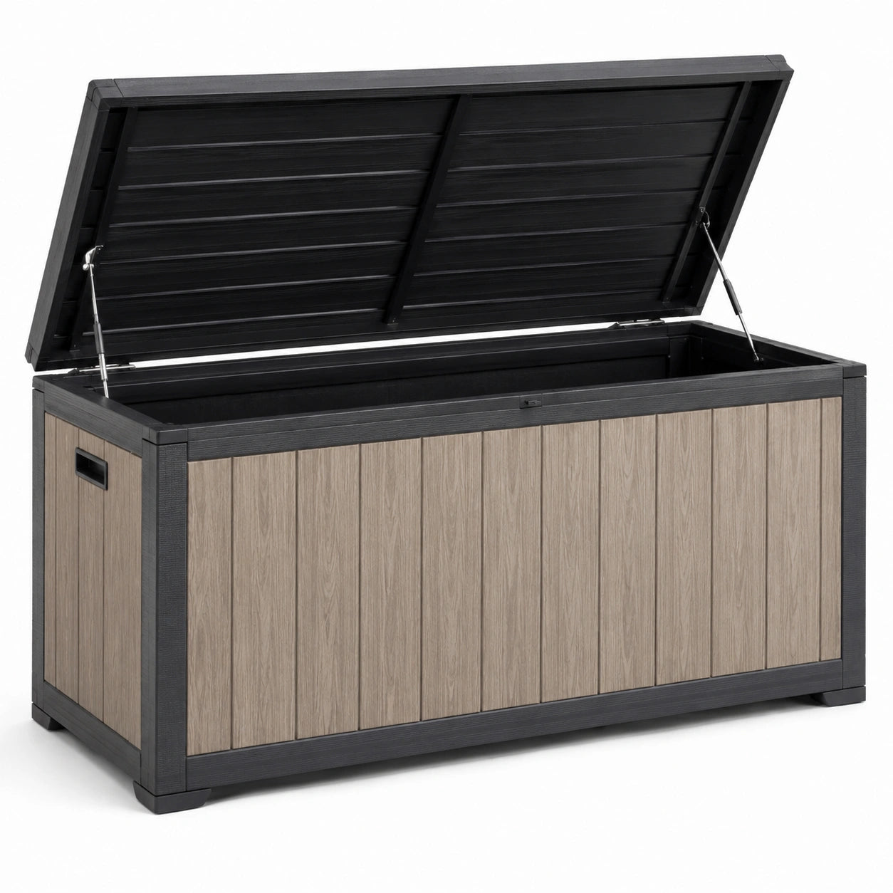 Coffre de rangement extérieur en plastique bois/noir 450L