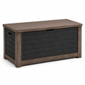Coffre de rangement extérieur en bois et résine 117x45x57 cm
