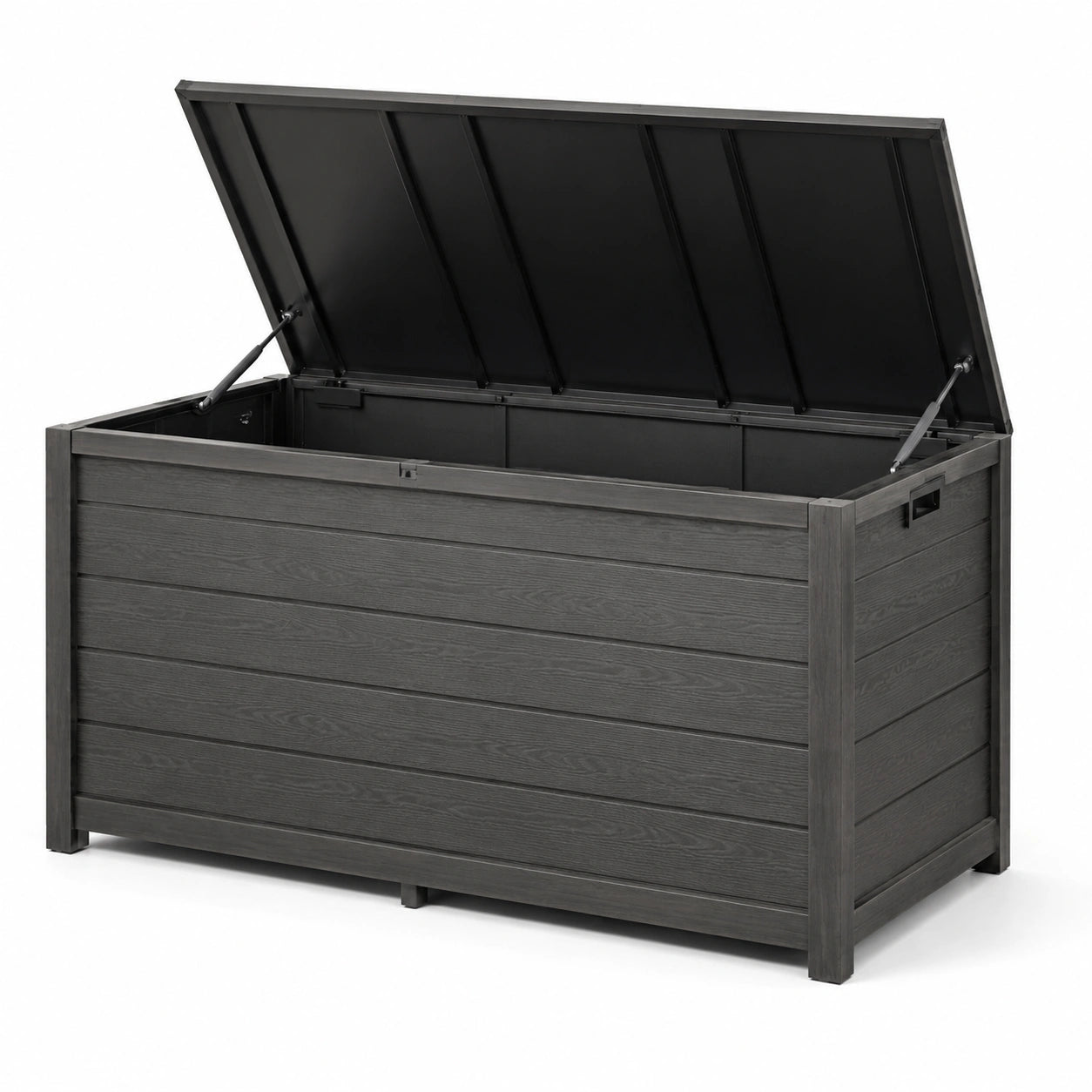 Coffre de rangement extérieur en résine polypropylène gris