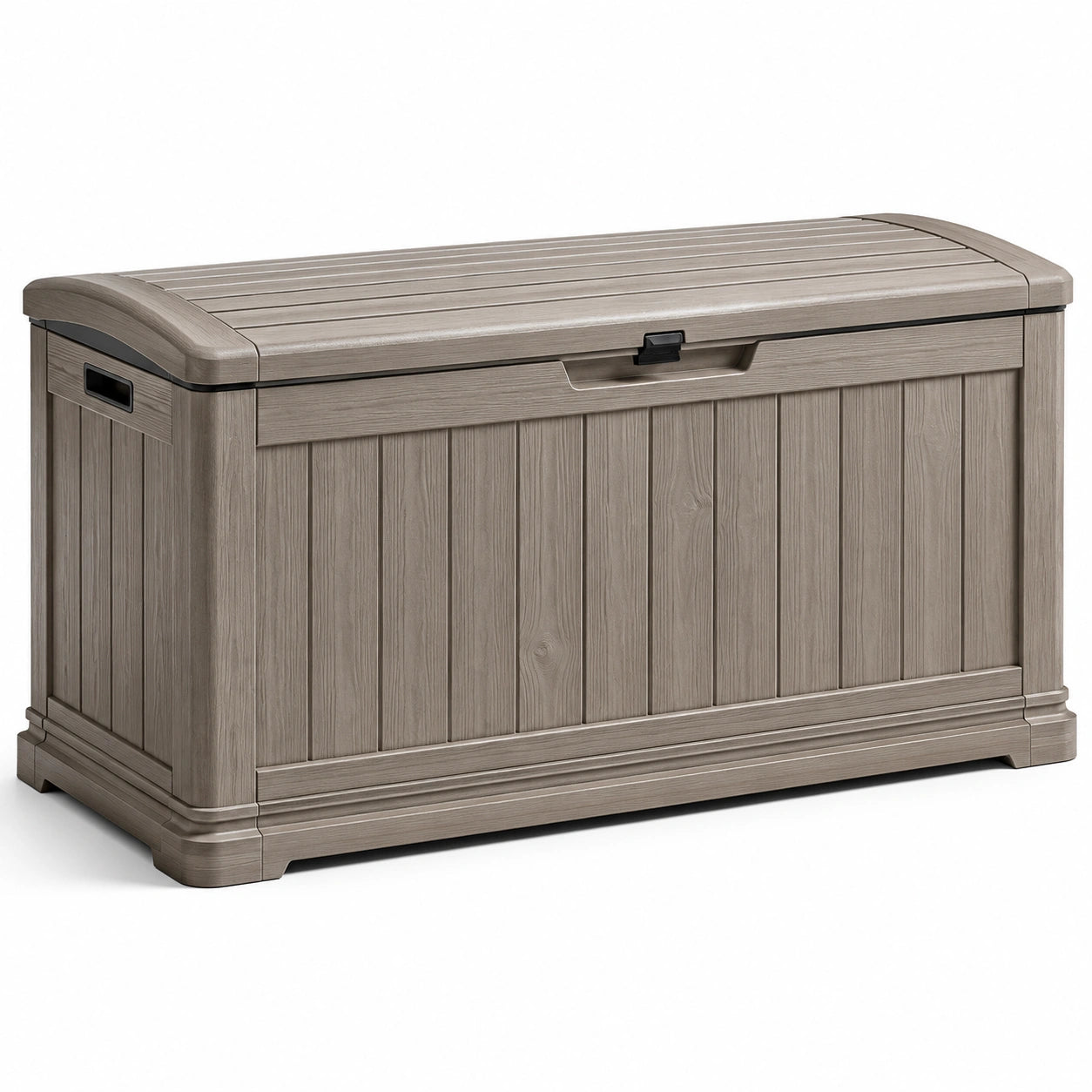 Coffre de rangement extérieur en plastique gris
