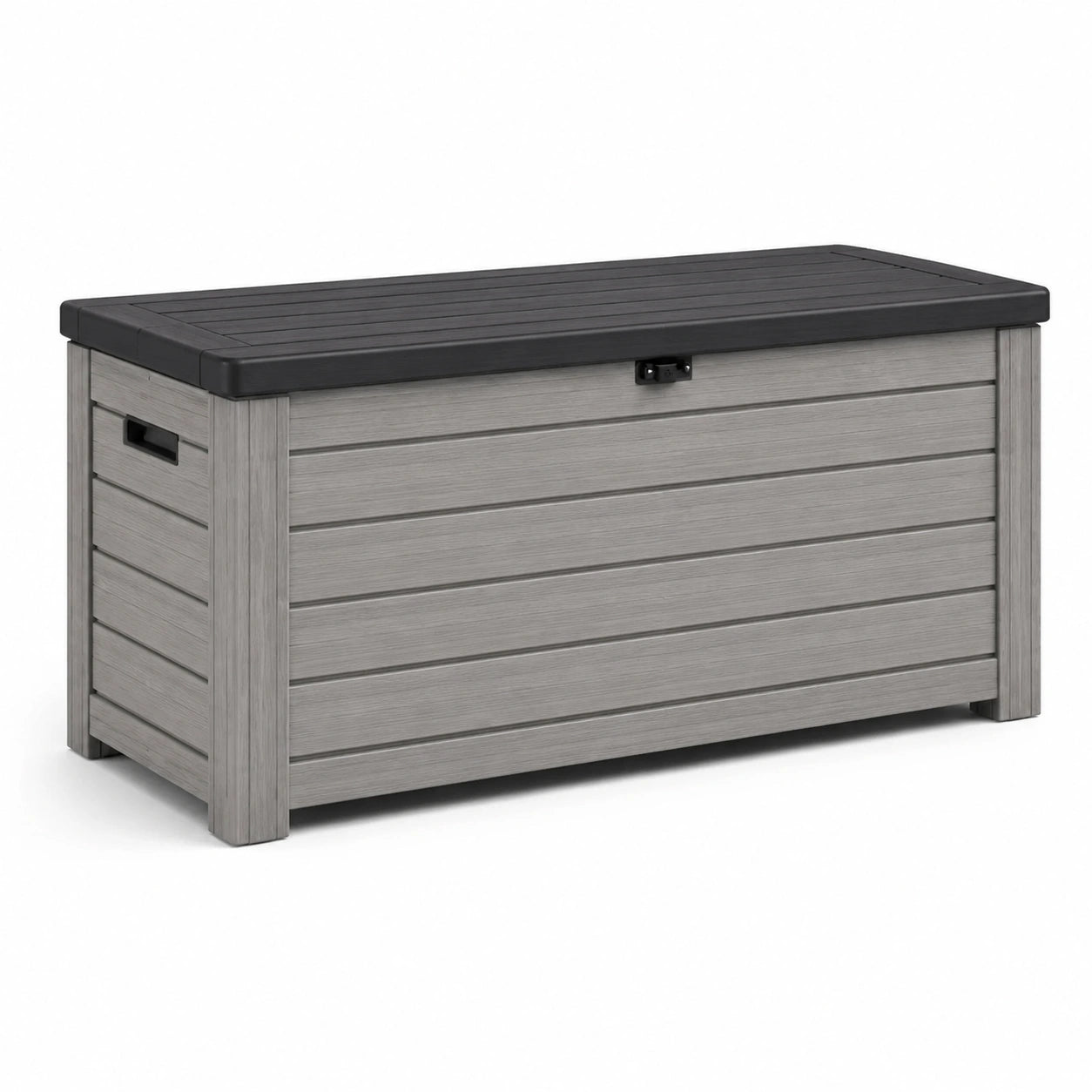 Coffre de rangement extérieur en plastique gris/noir 120cm x 50cm x 65cm