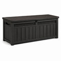 Coffre de rangement en plastique noir 120 cm