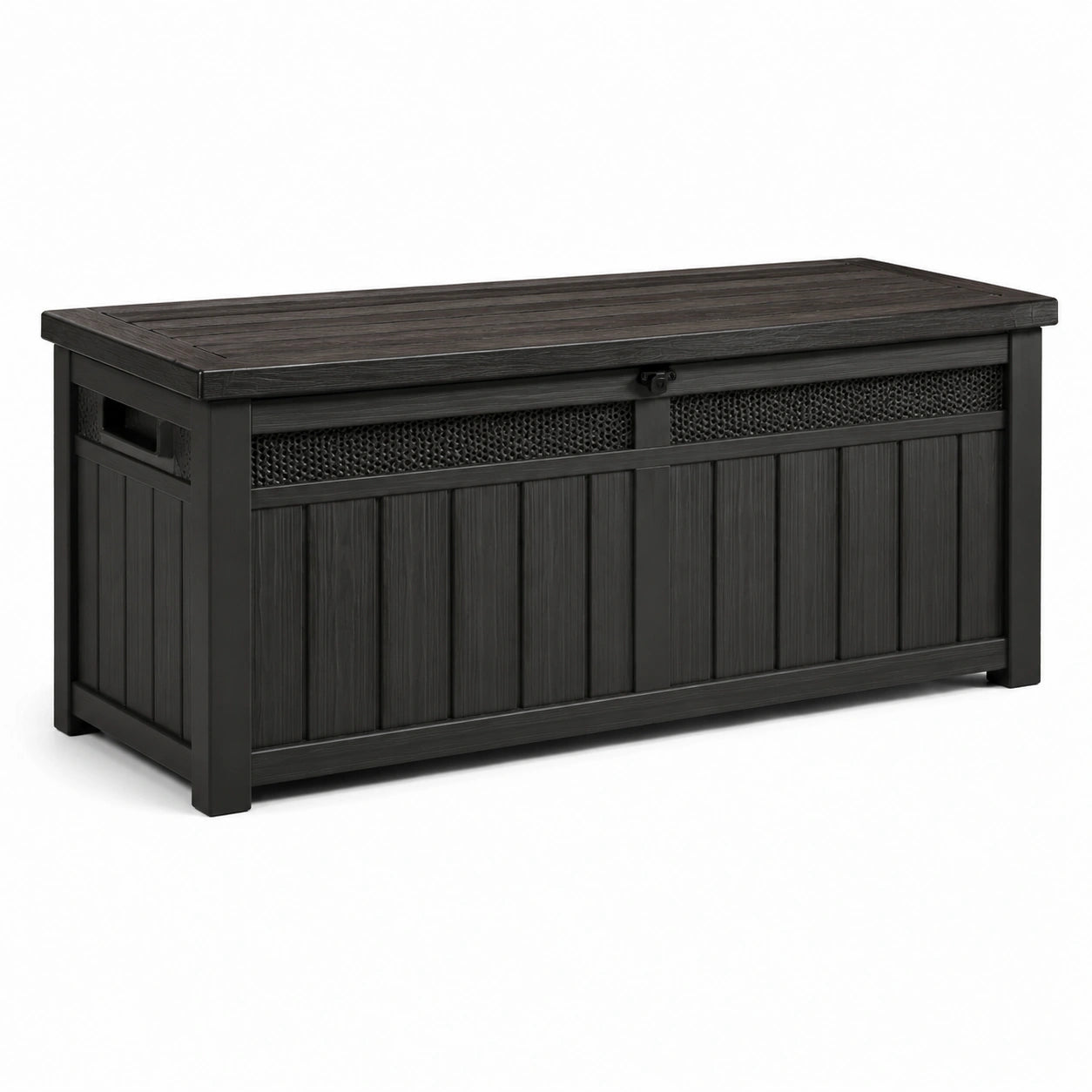Coffre de rangement en plastique noir 120 cm
