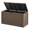 Coffre de rangement extérieur en plastique marron