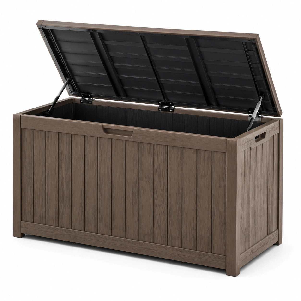 Coffre de rangement extérieur en plastique marron