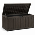 Coffre de rangement extérieur en résine 120x45x60 cm marron