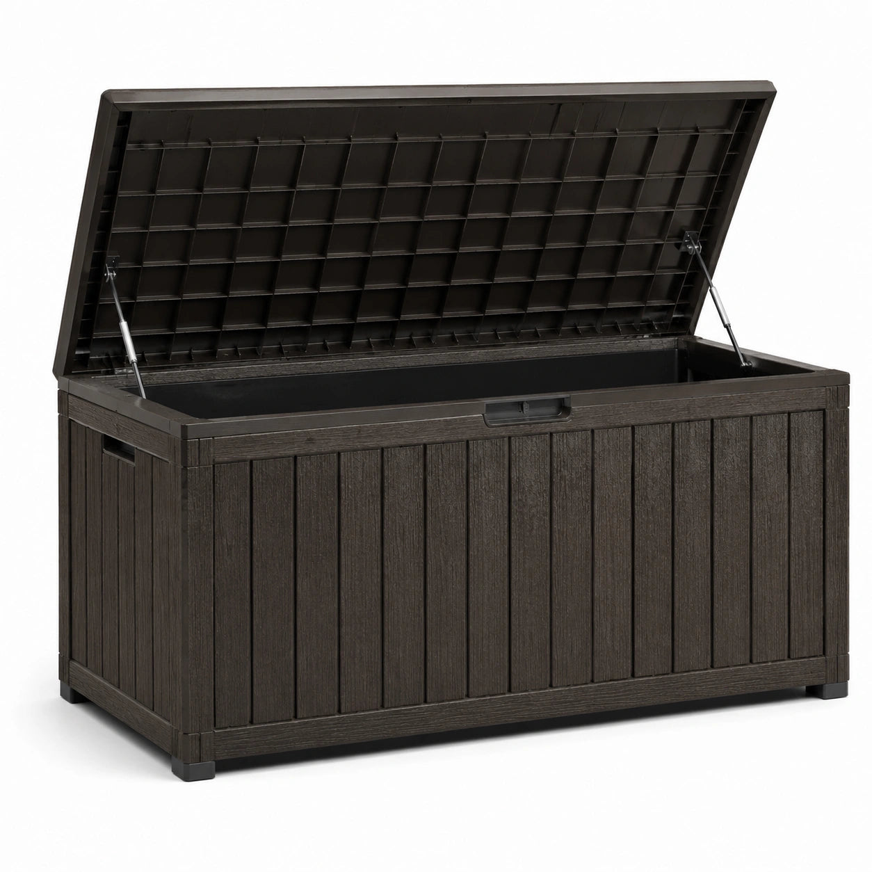 Coffre de rangement extérieur en résine 120x45x60 cm marron
