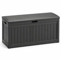 Coffre de rangement extérieur en plastique anthracite 124x55x62 cm