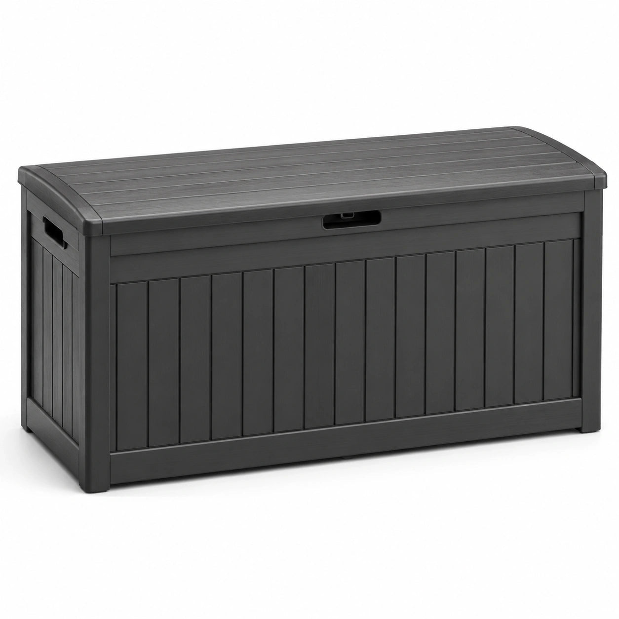 Coffre de rangement extérieur en plastique anthracite 124x55x62 cm