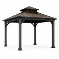 Pavillon en aluminium 3x3m avec toit en acier galvanisé brun