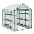 Serre de jardin en métal avec couverture en PVC 143cm x 73cm x 195cm