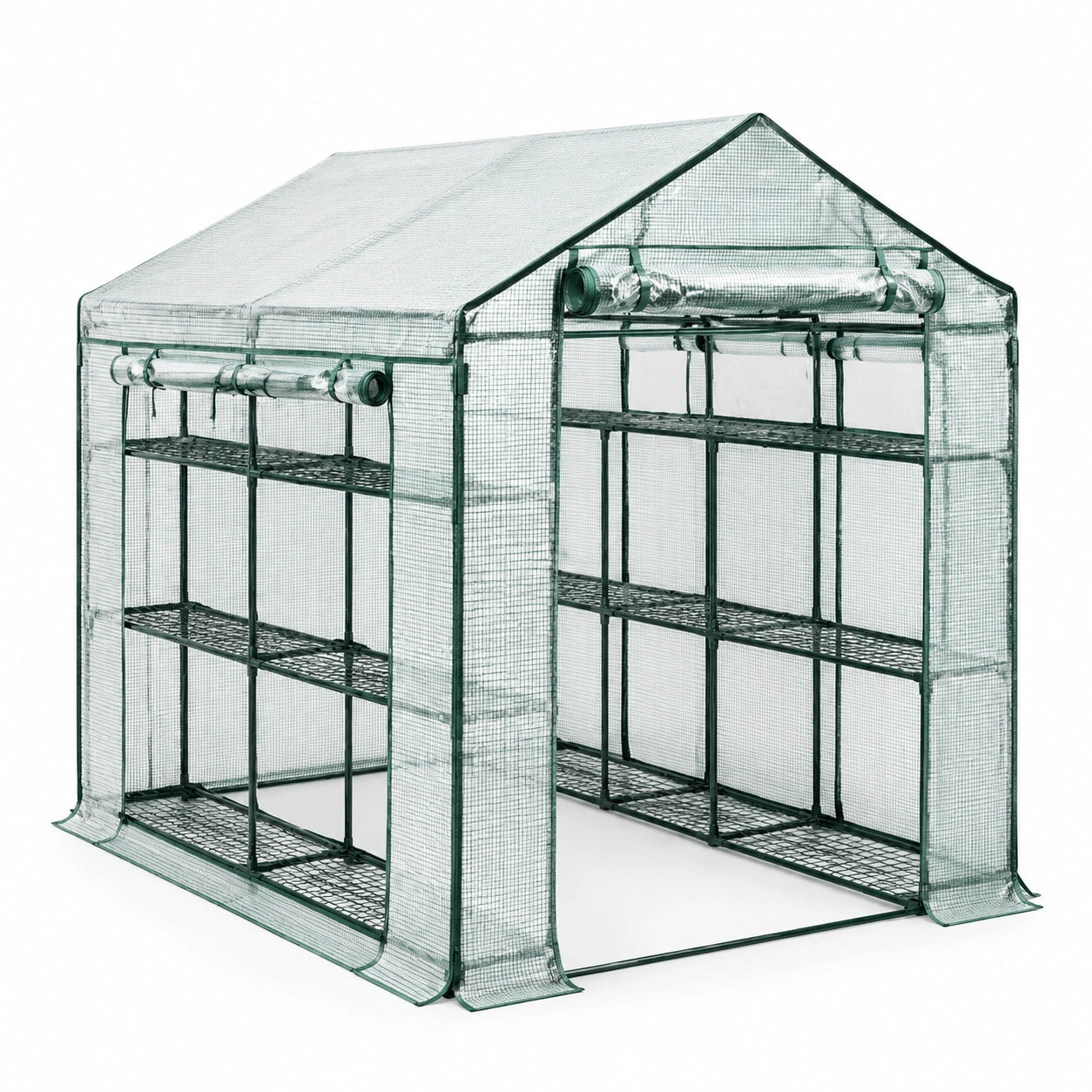 Serre de jardin en métal avec couverture en PVC 143cm x 73cm x 195cm