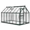 Serre de jardin en aluminium et polycarbonate alvéolaire 250x190x195 cm vert foncé