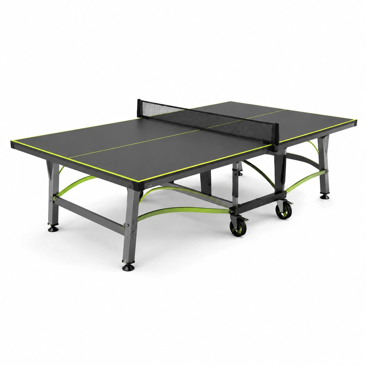 Table de ping-pong pliante extérieure acier avec roulettes